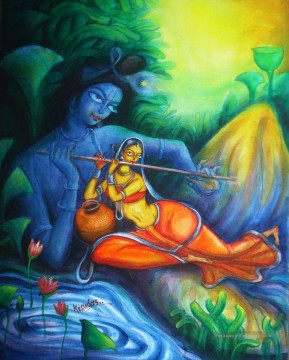 Indienne œuvres - Radha Krishna 9 hindouisme